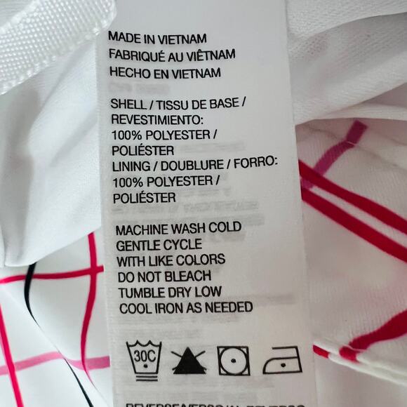 IZOD Golf Tennis Skort White Pink Blue Grid UPF 50 Stretch Sporty Size 14 - Picture 10 of 10